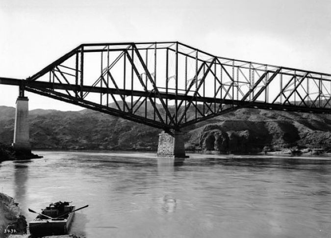 ATSF bridge over the Colorado River at Topock, Arizona.